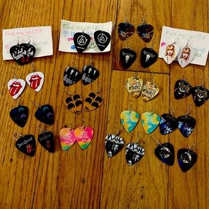 Hand made guitar pick earrings